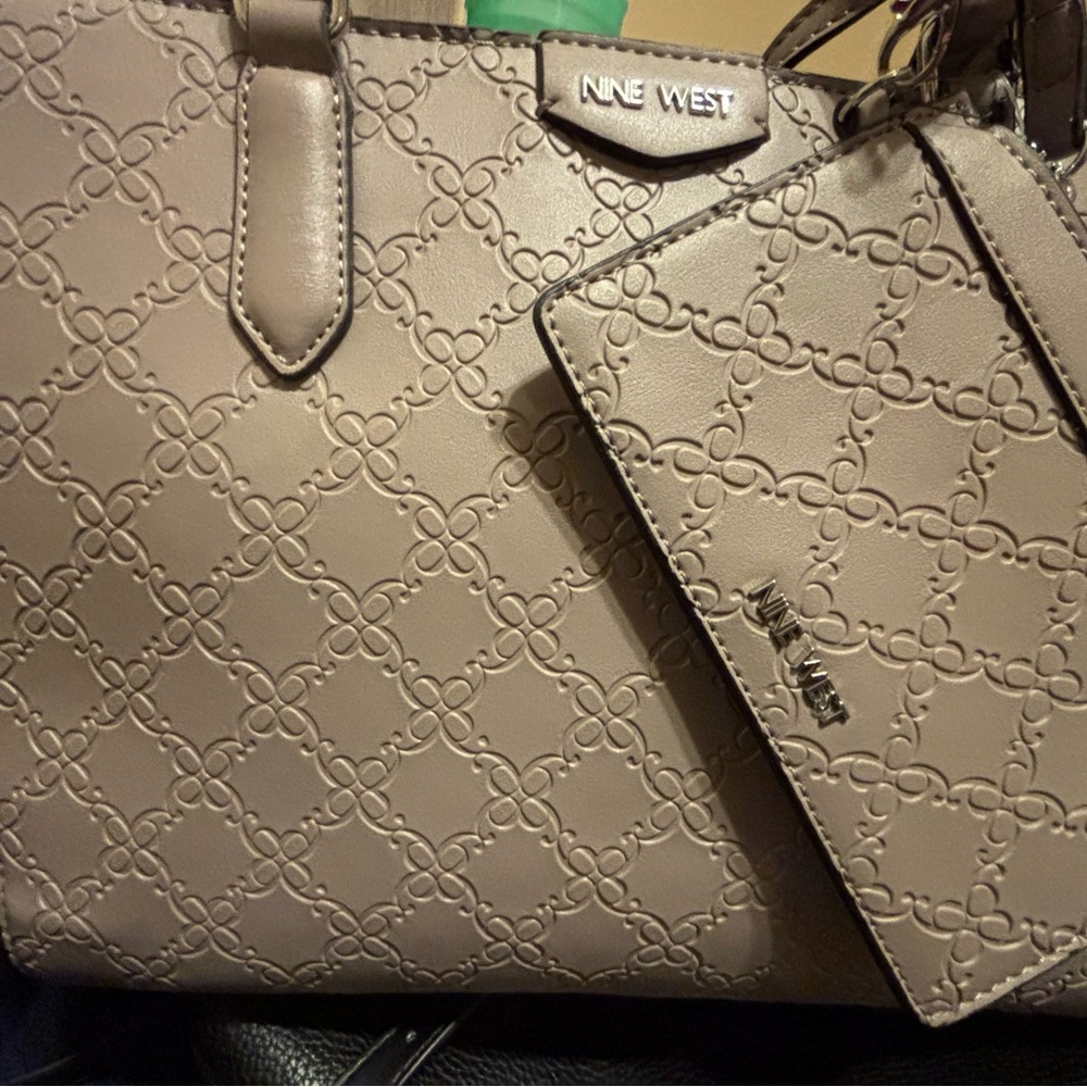 Nine West Taupe Embossed Women's Bag